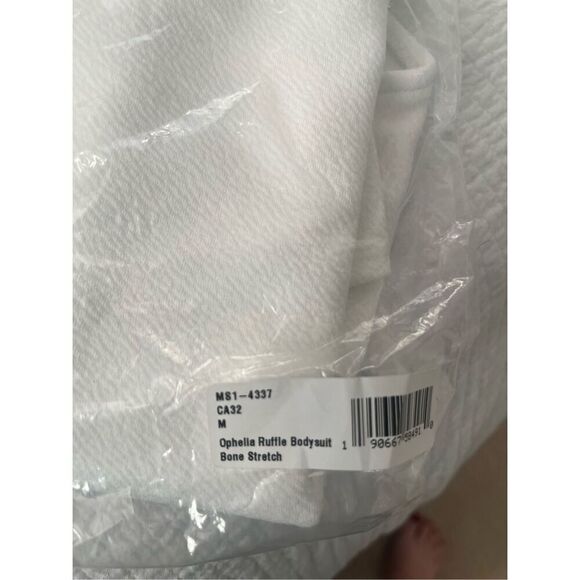 Show Me Your MUMU Ophelia Ruffle Bodysuit in Bone Stretch NEW NWT - Picture 7 of 7